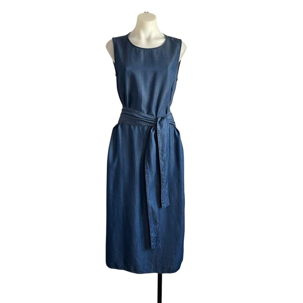 Velvet Heart Blue Chambray Sleeveless Maxi Dress: 90s, Y2K